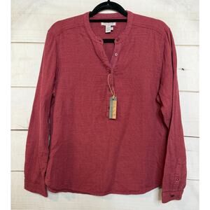 Carbon 2 Colbalt NWT L Maroon Cotton Long‎ Sleeve Top Granola Outdoorsy